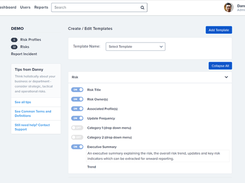 Custom Templates - We’ve set it up with a standard risk template but all the fields can be customised to fit your approach, change the labels, add or hide fields. Use it for other types of risks, lists or registers e.g. Health and Safety, supply chain or a compliance risk register.