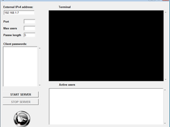 Dice server main screen