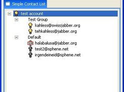 Screenshot of the contact list