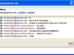 Screenshot of the new Chat GUI (of release 0.1.3)