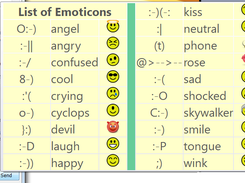 Enables smiles, e.g. in the pop up chat