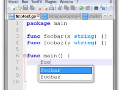 Code completion via gocode