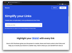Goo.io URL Shortener Home