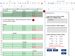 Easily append ranges with a prefix or suffix, which is useful when creating a delimitted list on the fly.
