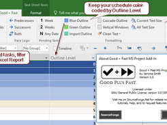 Creates a new tab with over 20 features in MS Project.