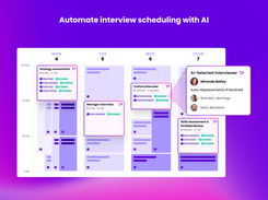 The quickest, easiest way to collect and match candidate and interviewer availability. Send out invites, links, and reminders in bulk with a click of a button like a savvy recruiter. No matter the calendar chaos, you’ll get single and multi-day interviews scheduled in minutes.