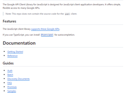 Google API JavaScript Client Screenshot 1