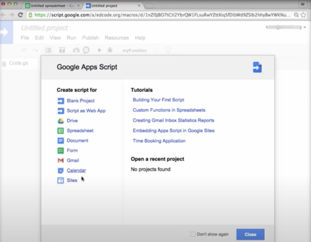 Google Apps Script Screenshot 1