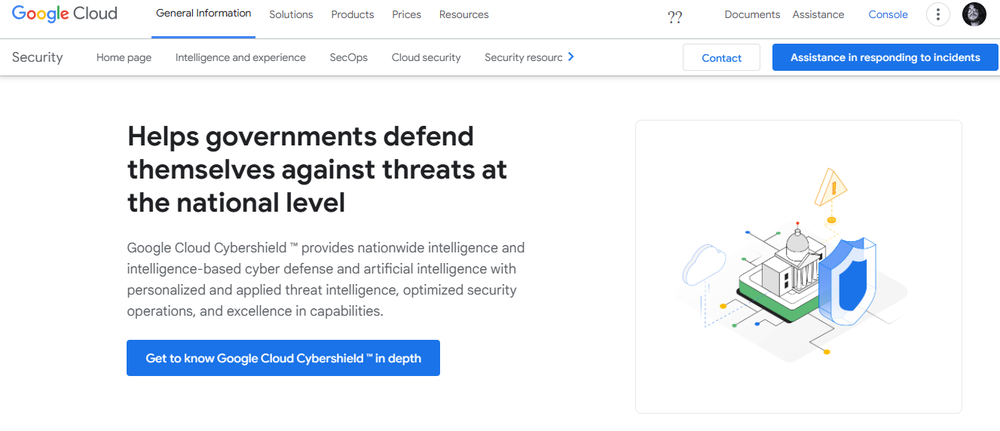 Google Cloud Cybershield Screenshot 1