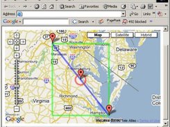 Screenshot of a simple GoogleMap with overlays.