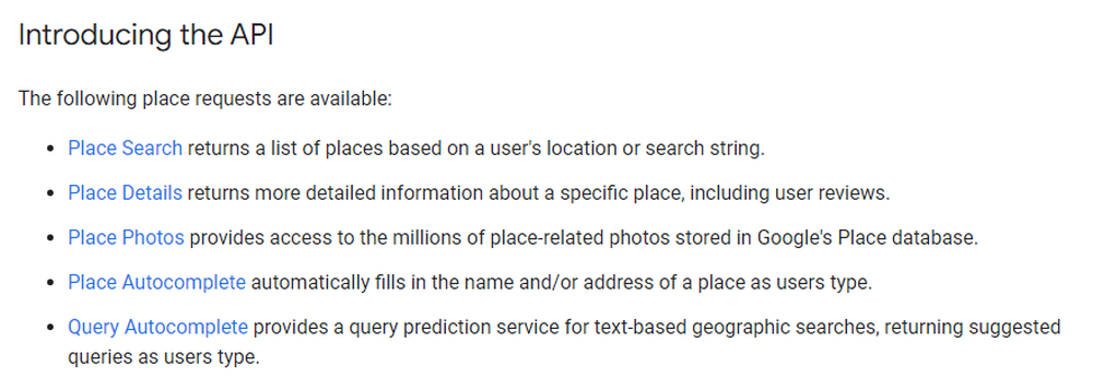 Google Places API Screenshot 1