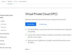 Google Virtual Private Cloud (VPC) Screenshot 1