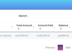 Student Payment Table