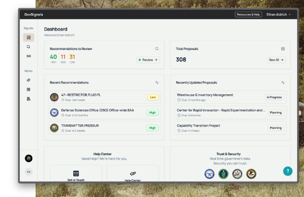 GovSignals Screenshot 1