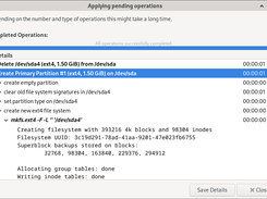 GParted Dialog Apply Operaions