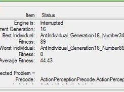 The graphical interface status panel.