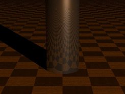 Metal Cylinder on a Wood Checkerboard Look Like?