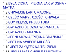 Lista pieśni maryjnych