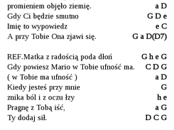 Wybrana pieśni wraz z chwytami