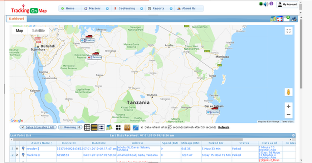 Chate Global Services GPS Tracking Screenshot 1