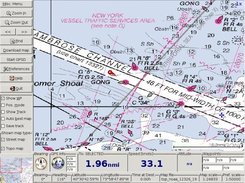 GpsDrive 2.09 with BSB Raster Nautical Chart as backdrop