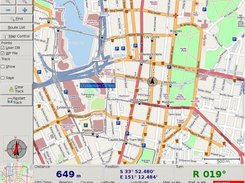 GpsDrive 2.10pre7 with live rendering from OpenStreetMaps