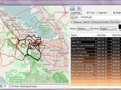 Overview of tracks- color coded by distance