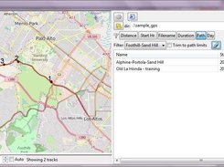 Path filter: all tracks traversing the numbered dots