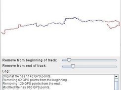 A GPX track is plotted and a selection is made for cropping.