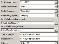 German version of the graphical user interface.