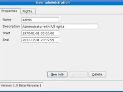 The administration dialog showing the role properties tab