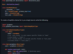 Graphene-SQLAlchemy Screenshot 1