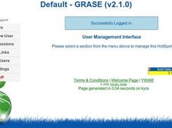 Main Page after login for Administration Interface