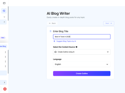 AI Blog Writer tool page