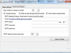 Greader2Kindle more advanced settings