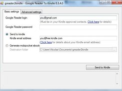 Greader2Kindle main screen