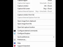 Greenshot's systray context menu