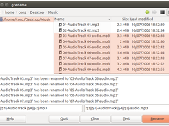 grename in action renaming the specified files