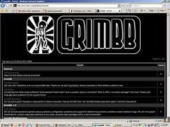 Screenshot of GrimBB in action