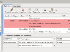 Transaction creation (in French, Grisbi support other languages as well)