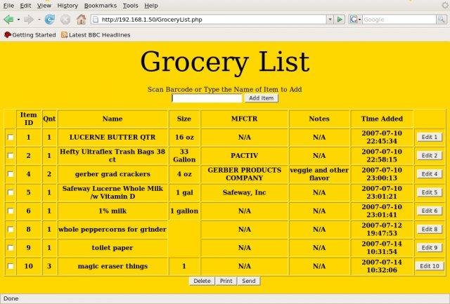 grocery list download sourceforge net