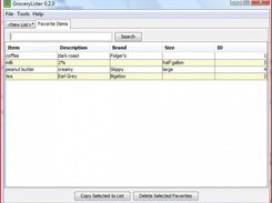Version 0.2.0 Favorites tab