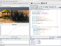 Screenshot of GroIMP user interface showing a tree model.