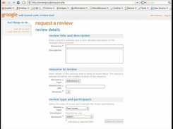 Raise a new review, enter resource, nominate reviewers