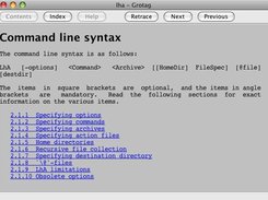 Grotag browsing the Amigaguide manual for Lha.