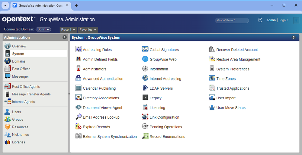 Administration Console - browser based