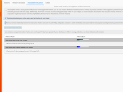 Understand how your product drives customer activation with influence analysis.