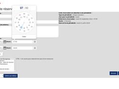 Page de modification d'une réservation