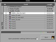 The compilation window with some audio tracks.