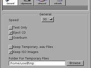 Entering additional parameters before burning.